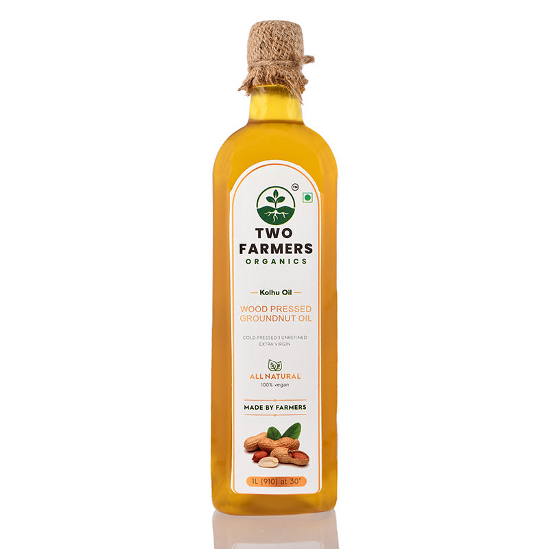 Wood-Pressed Groundnut Oil -कोल्हू मूंगफली तेल - twofarmersorganics
