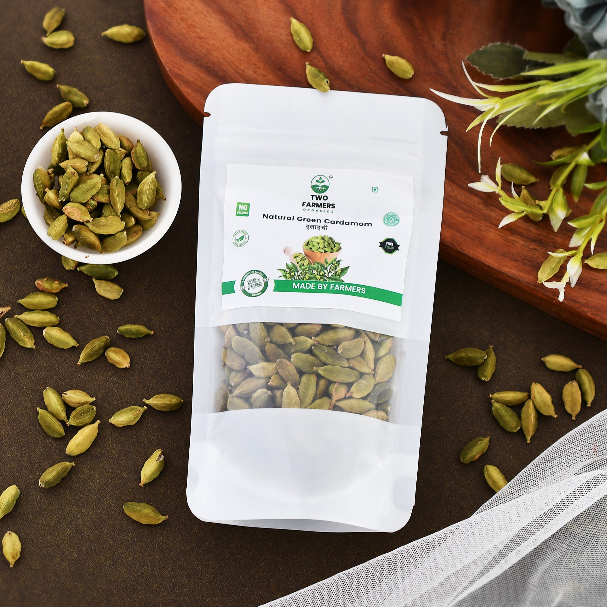Natural Cardamom | Raw | Unpolished | 8MM Bold| 50GM