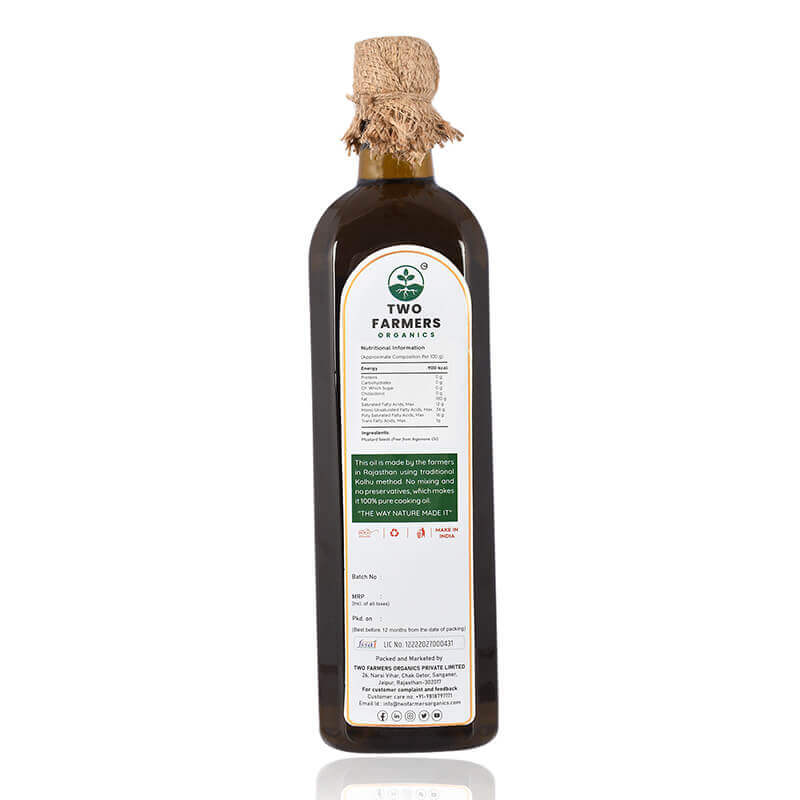 Wood-Pressed Mustard Oil -कोल्हू सरसों तेल - twofarmersorganics