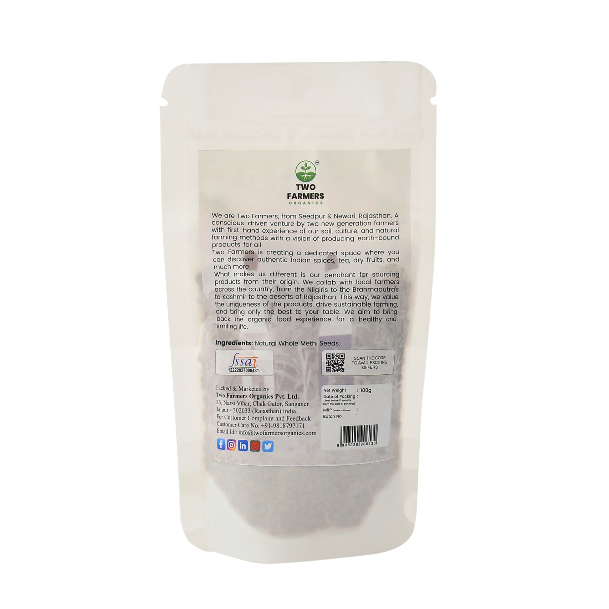 Methi 100GM - twofarmersorganics