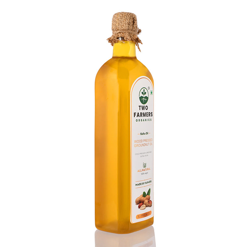 Wood-Pressed Groundnut Oil -कोल्हू मूंगफली तेल - twofarmersorganics